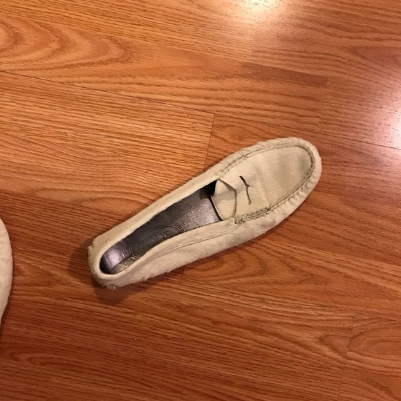 Tod’s Calf Hair/Pony Hair Cream Gommino Driving Shoes Black Bubbles EUC Sz. 9.5 - Picture 16 of 16